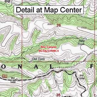 USGS Topographic Quadrangle Map   Bee Canyon, Arizona (Folded 