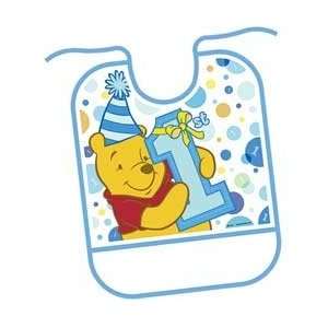  Plastic Bib Winnie the Pooh 1st Birthday Day Boy 13.25h X 