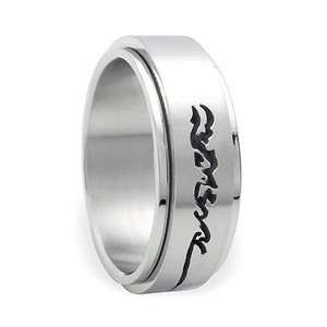  DTEK Carved TRIBAL Design Steel Mens Ring: Jewelry