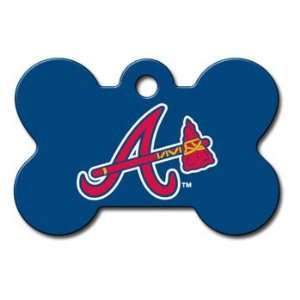 : Quick Tag Atlanta Braves MLB Bone Personalized Engraved Pet ID Tag 