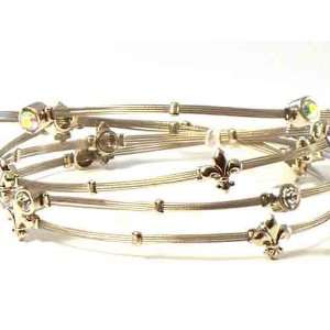 Whispers Bracelet, Wire Bracelet, Designer Inspired with Silver Fleur 