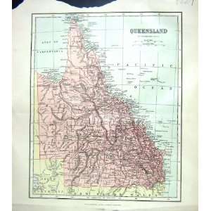 CHAMBERS ANTIQUE MAP c1906 QUEENSLAND AUSTRALIA GREAT BARRIER REEF 