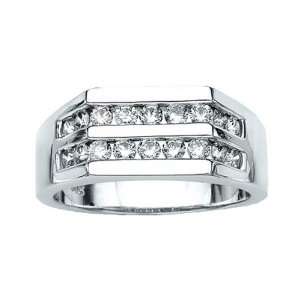  Sterling Silver 1 ct. Diamond Mens Ring Jewelry