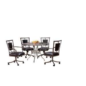   Hillsdale Auckland 5 Piece Glass Top Dining Room Set