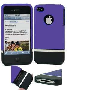  Top Bottom Purple Black Hard Case for Apple iPhone 4S and iPhone 