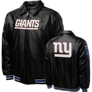 New York Giants Faux Leather Varsity Jacket  Sports 