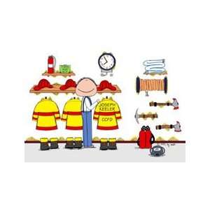 Personalized Fireman Cartoon Picture Gift 