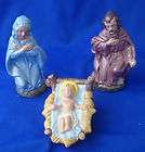   Holy Family Nativity 3 pc set in box vtg Mary Joseph and Baby Jesus