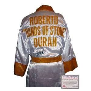Roberto Duran Hand Signed Custom Name Model Fight Robe  