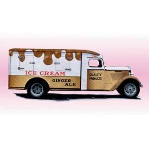  Ice Cream Truck 12x18 Giclee on canvas: Home & Kitchen