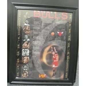   Michael Jordan Huge Framed+Glass 16x20 NBA Bulls #4: Sports & Outdoors