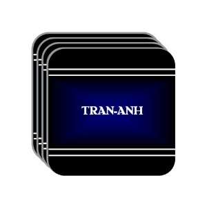 Personal Name Gift   TRAN ANH Set of 4 Mini Mousepad Coasters (black 