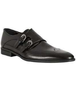 Dolce & Gabbana black leather double monk strap loafers   up 