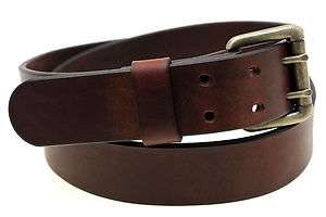 American Made 1 1/2 Walnut Bridle Leather Belt With Double Hole Roller 