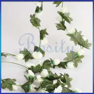 5m Artificial Camellia Silk Flower Garland Vine Garden Wall Wedding 