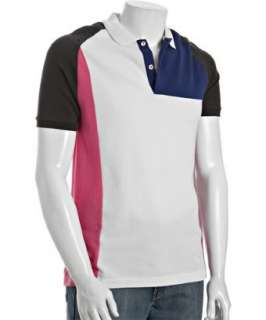 Marc by Marc Jacobs white colorblocked cotton pique polo   up 