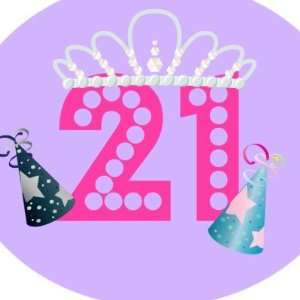  21st Birthday Purple Princess Buttons: Arts, Crafts 