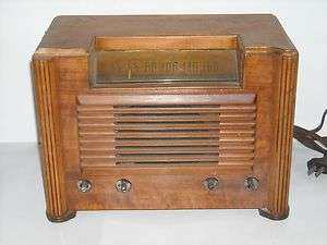   , Antique Emerson 7BW 179 15 Wood Desktop Tube Radio Art Deco  