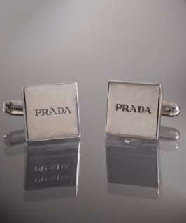 Prada silver logo engraved square cufflinks  BLUEFLY up to 70% off 