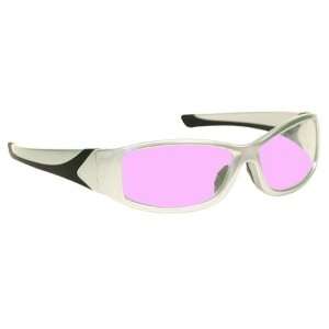  glasses with silver frame   Pink lenses are anti reflective, scratch 
