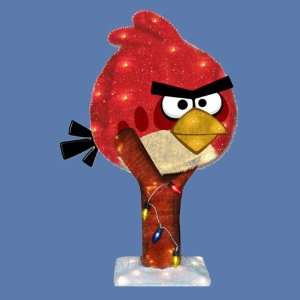  28 Lighted Red Angry Birds 3 D Tinsel Christmas Yard Art 