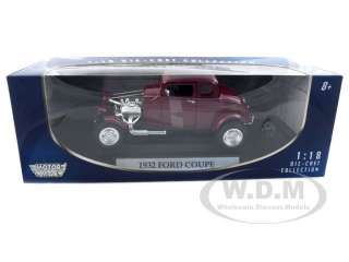 1932 FORD COUPE BURGUNDY 1:18 DIECAST MODEL CAR  