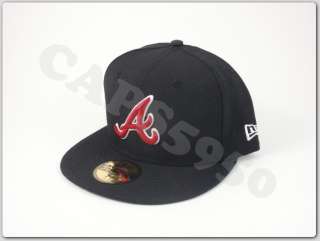 Atlanta Braves New Era Fitted Hat 5950 MLB Baseball Cap  