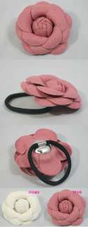 COLOR camellia FLOWER PONYTAIL HOLDER HAIR ACCESSORY SCRUNCHIES 