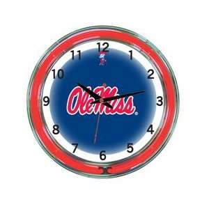  Mississippi Rebels Neon Wall Clock   18