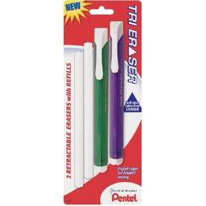  Pentel Non Abrasive Retractable Tri Erasers Arts, Crafts 