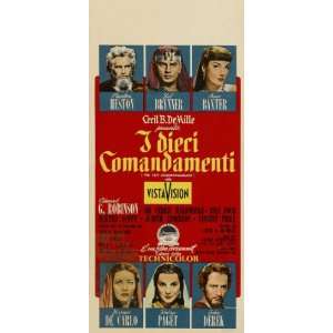 The Ten Commandments Poster Italian 13x28 Charlton Heston Yul Brynner 