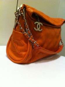 Chanel orange Quilted Lambskin Leather Ultimate Soft Medium Bag  