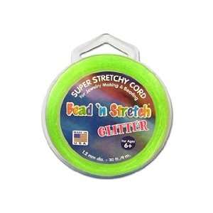  Toner Bead N Stretch Cord 1.2mm Glitter Lime 30ft (3 Pack 