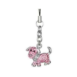   Cell Phone Charm Strap Pink Diamond Puppy: Cell Phones & Accessories