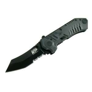  SW Military Police Scooped Tanto Black Serrated Edge T6061 Aircraft 