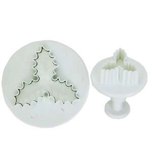  Veined Three leaf Holly Fondant Cake Cutter Plunger: Home & Kitchen