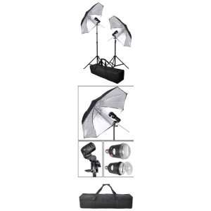   Umbrella Flash Studio Lighting 2 Silver Umbrellas Kit
