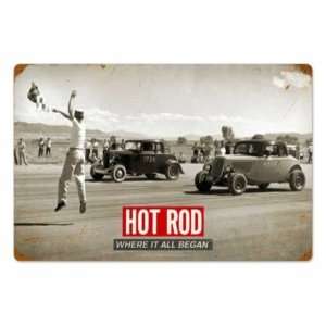  Hot Rod Drag Race Where It Began Vintage Metal Sign