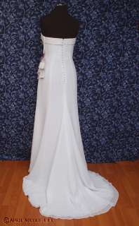 Mori Lee 8901 White Chiffon Strapless Wedding Dress 8 NWT  