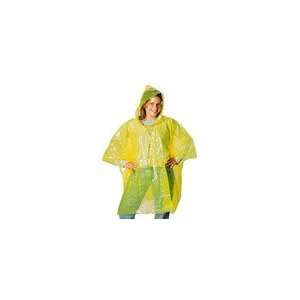   Rain Poncho Coat Rainwear w/ Hood & Sleeve   Yellow: Toys & Games