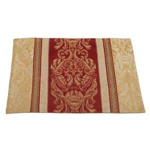 Waterford Table Ashworth 13 by 19 Inch Placemat, Set of 4, Gold/Ruby 