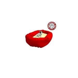   Pet Small 24 Donut Dog Bed (24x22x9) RED & SHERPA: Pet Supplies