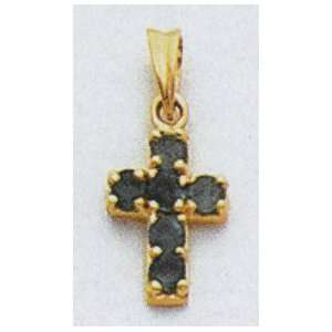  14kt Gold Emerald Cross Pendant   XR692 Jewelry
