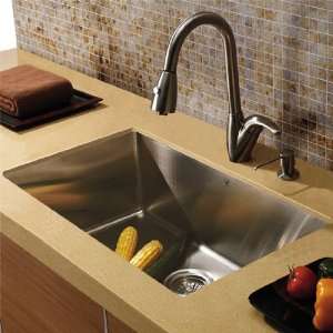 Vigo VG15039 ndermount Stainless Steel Kitchen Sink, Faucet And Dis