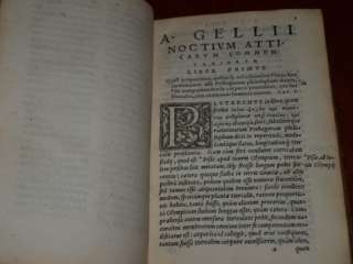 Aulus Gellius 1555 EDITION Latin Grammar, History, ROME  