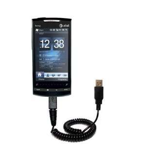  Coiled USB Cable for the HTC Pure with Power Hot Sync and 