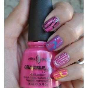  China Glaze Nail Polish Color Crackle Shatter Pink Broken 