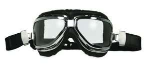   Classic 2 Clear Old School Bomber Goggles Motorcycle Goggles  
