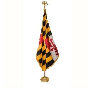 Maryland State Indoor Flag set with 100% Nylon flag