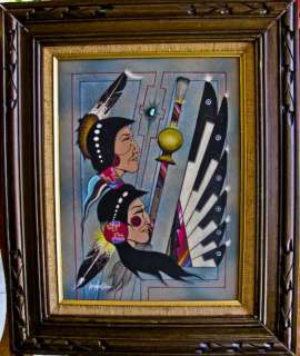 lorenzo stewart navajo master artist sandpainting untitled X framed 